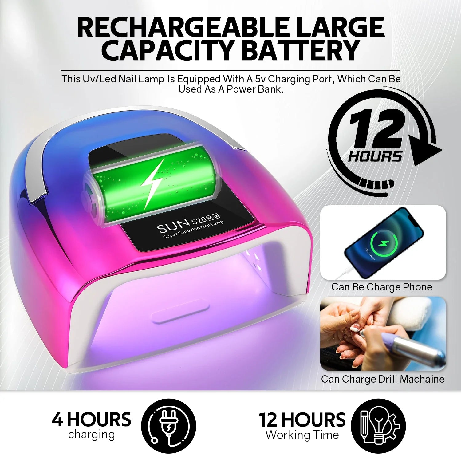 200W UV Nail Lamp 48 LEDs Nail Dryer Machine