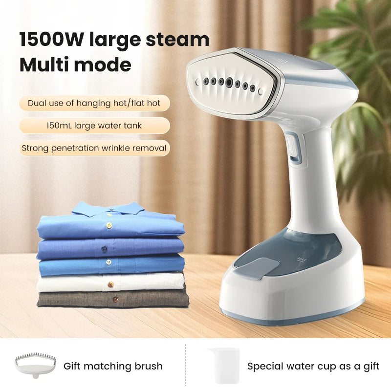 EU Multifunctional 1500W Foldable Handheld Steam Hanging Iron 15 Seconds Fast Preheat Portable Home Small Fabric Clothes Steamer