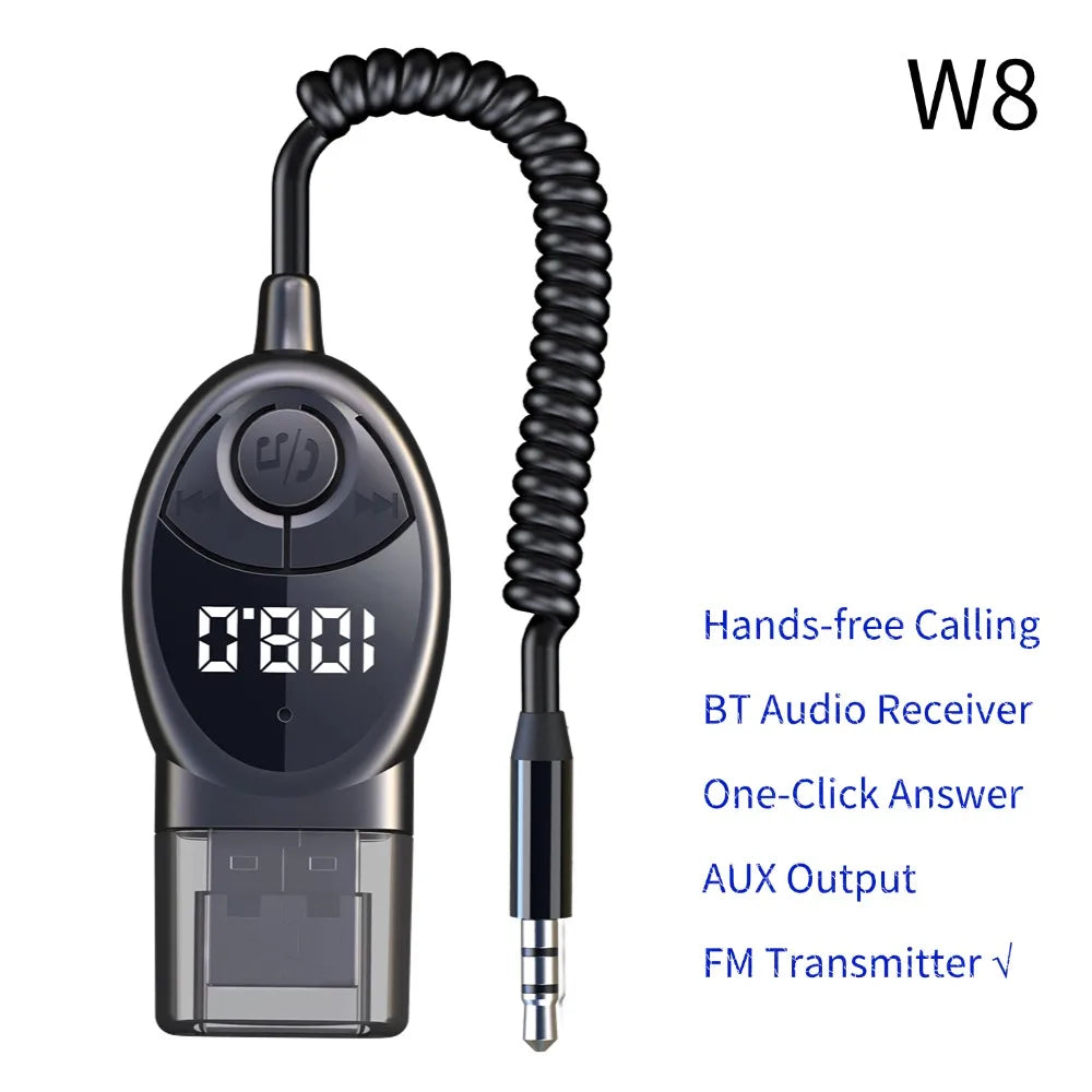 Car Wireless Bluetooth Receiver Play TF Card Music Built-in Mic Support Voice control For iPhone Android Phone