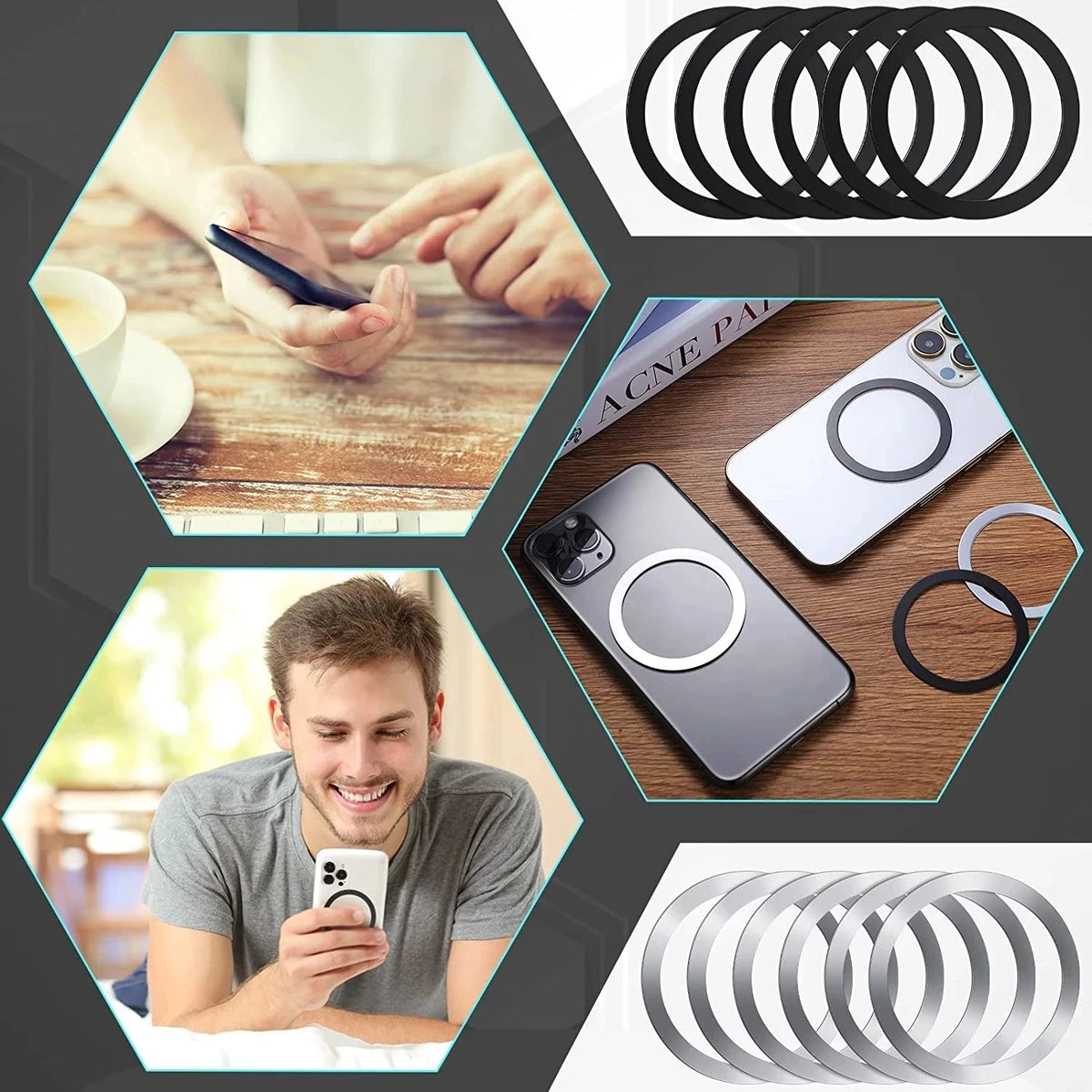For Magsafe Magnetic Ring Universal Metal Sticker Support Wireless Charger Metal Plate Sheet for Magnet Car Mobile Phone Holder