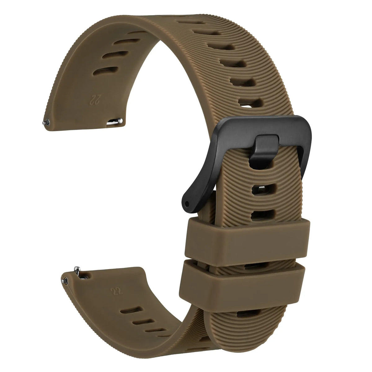 WOCCI Silicone Watch Band with Arch Stripes Texture 18mm 20mm 22mm 24mm 26mm for Men Women Waterproof Soft Sturdy
