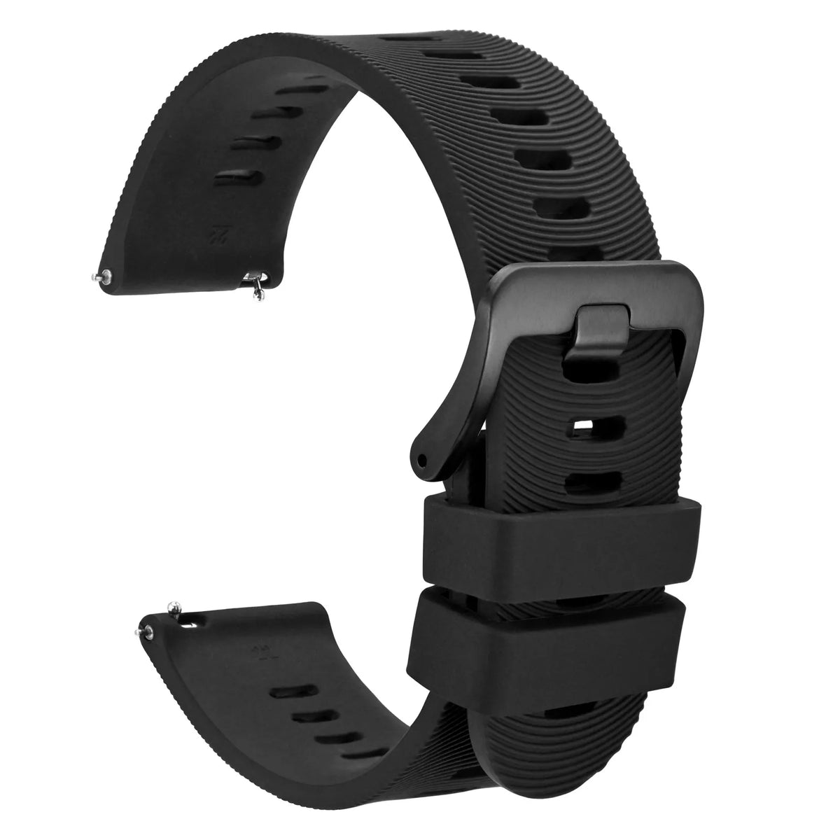 WOCCI Silicone Watch Band with Arch Stripes Texture 18mm 20mm 22mm 24mm 26mm for Men Women Waterproof Soft Sturdy