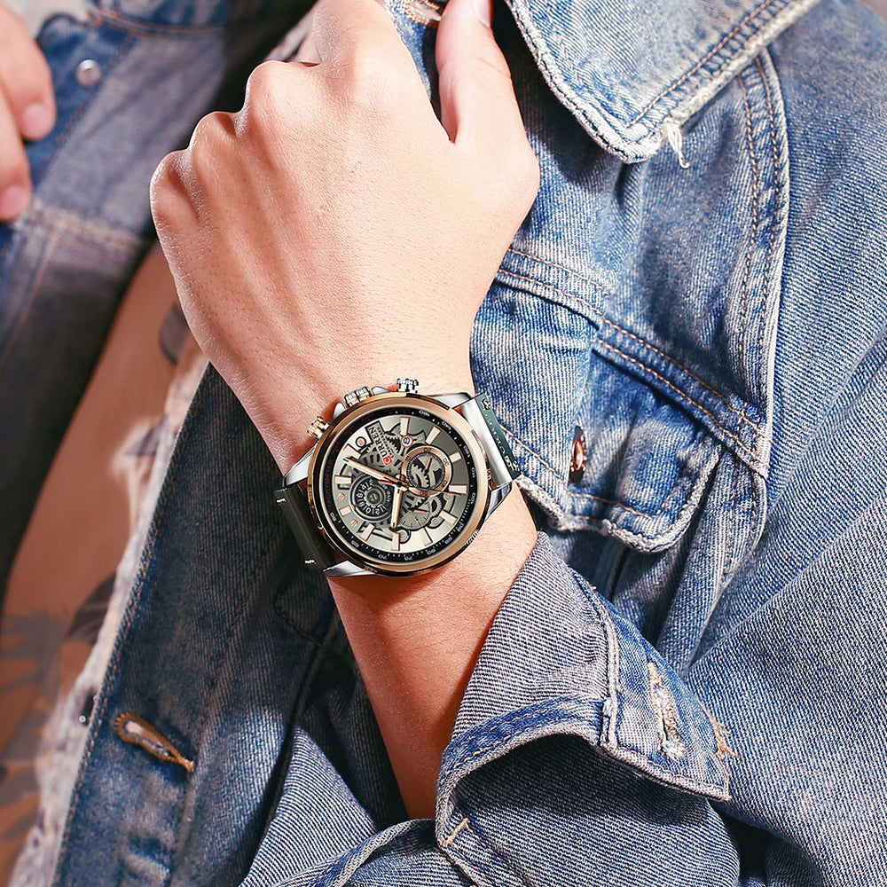 CURREN Watch for Men Top Brand Luxury Leather Strap Quartz Waterproof Wristwatch Fashion Casual Sports Watch Business Date Clock