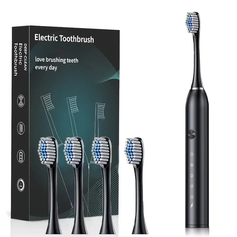 New 2026 Sonic Electric Toothbrush Adult Timer Brush 5 Mode USB Charger Rechargeable Tooth Brushes Replacement Heads Set