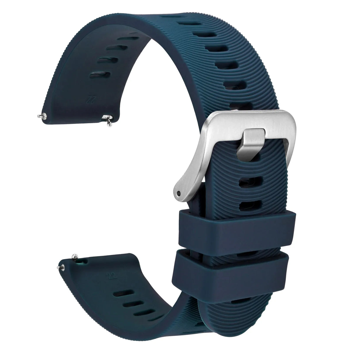 WOCCI Silicone Watch Band with Arch Stripes Texture 18mm 20mm 22mm 24mm 26mm for Men Women Waterproof Soft Sturdy