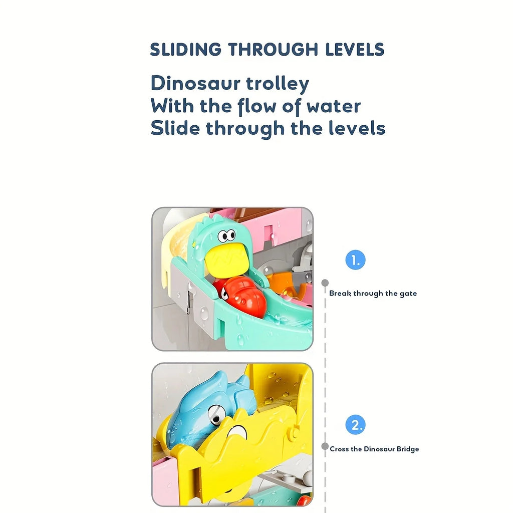 DIY Building Water Slide Tracks BaBy Bath Toys Wall Track Building Set Spray Water Toys for Kids, Outside Pool Bathtub Toys