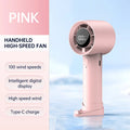 Lenovo Portable Ice Cooling Mini Handheld Fan 100 Speeds Powerful Fan High-speed USB Rechargeable Cooler with Phone Stand