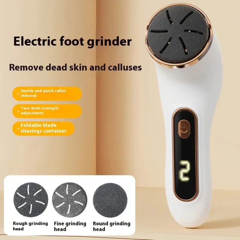 Rechargeable Electric Foot Polishing Machine, with Interchangeable Heads, Portable and Easy to Use,