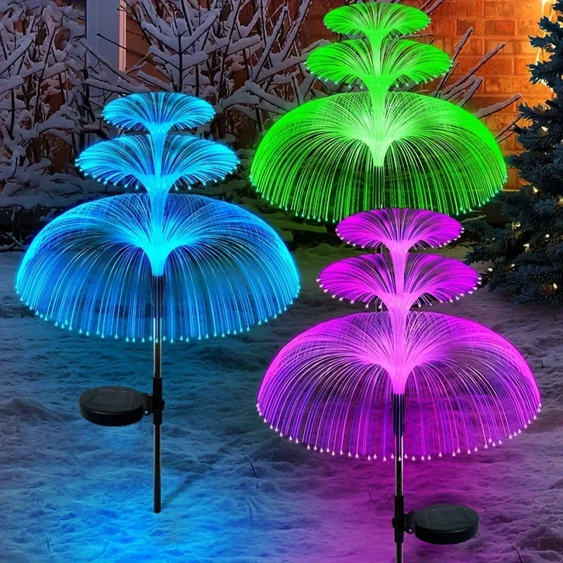 1PC Outdoor Solar Garden Lights 7 Colors Variable Solar Stake Jellyfish