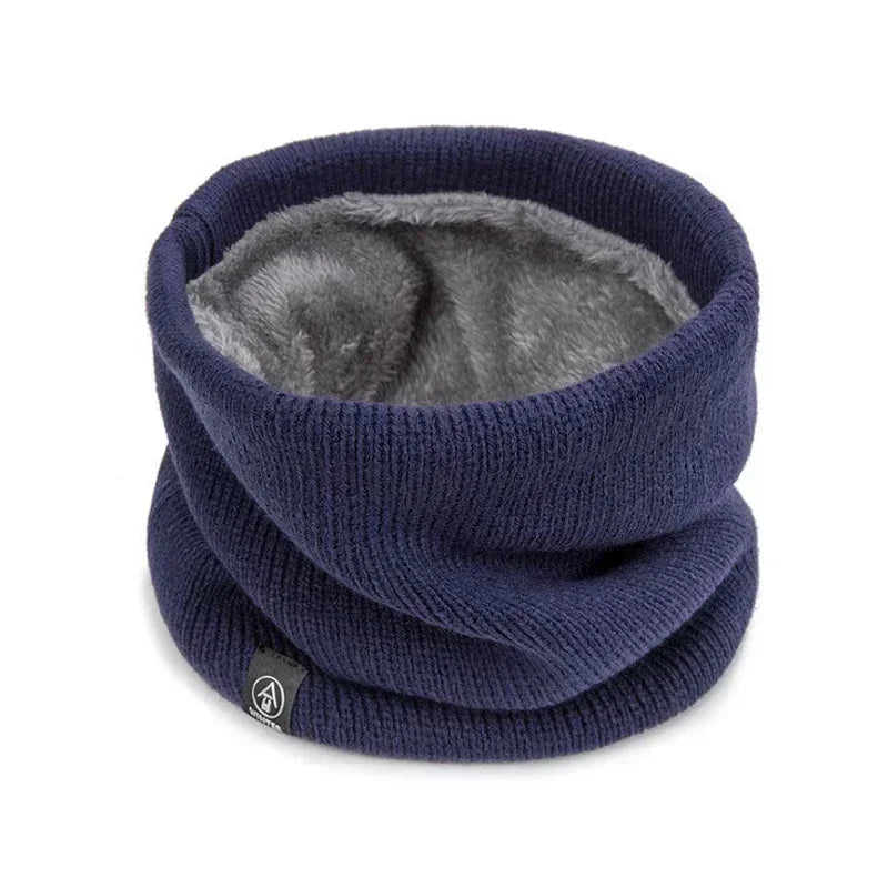Winter Warm Knitted Ring Scarf for Women Men Plush Full Mask Tutdoor Cashmere Solid Snood Neck Scarves Thick Bufanda Muffler