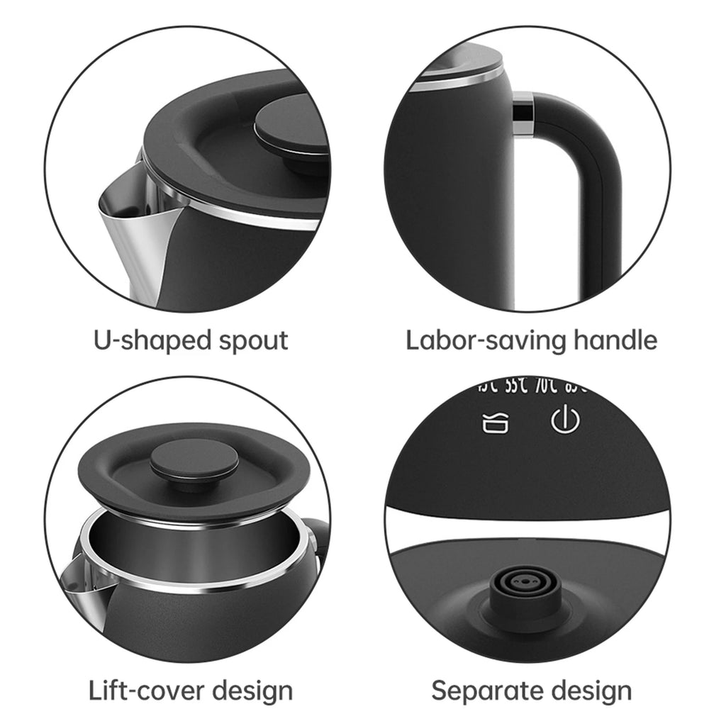 1.7L Electric Kettle Household Thermostatic Kettle Automatic Heat Preservation Teapot 304 Stainless Steel Liner Health Pot 220V