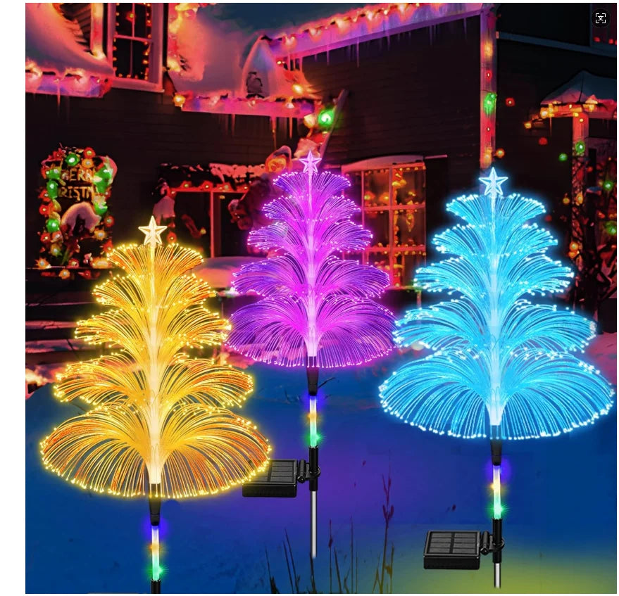 1PC Outdoor Solar Garden Lights 7 Colors Variable Solar Stake Jellyfish