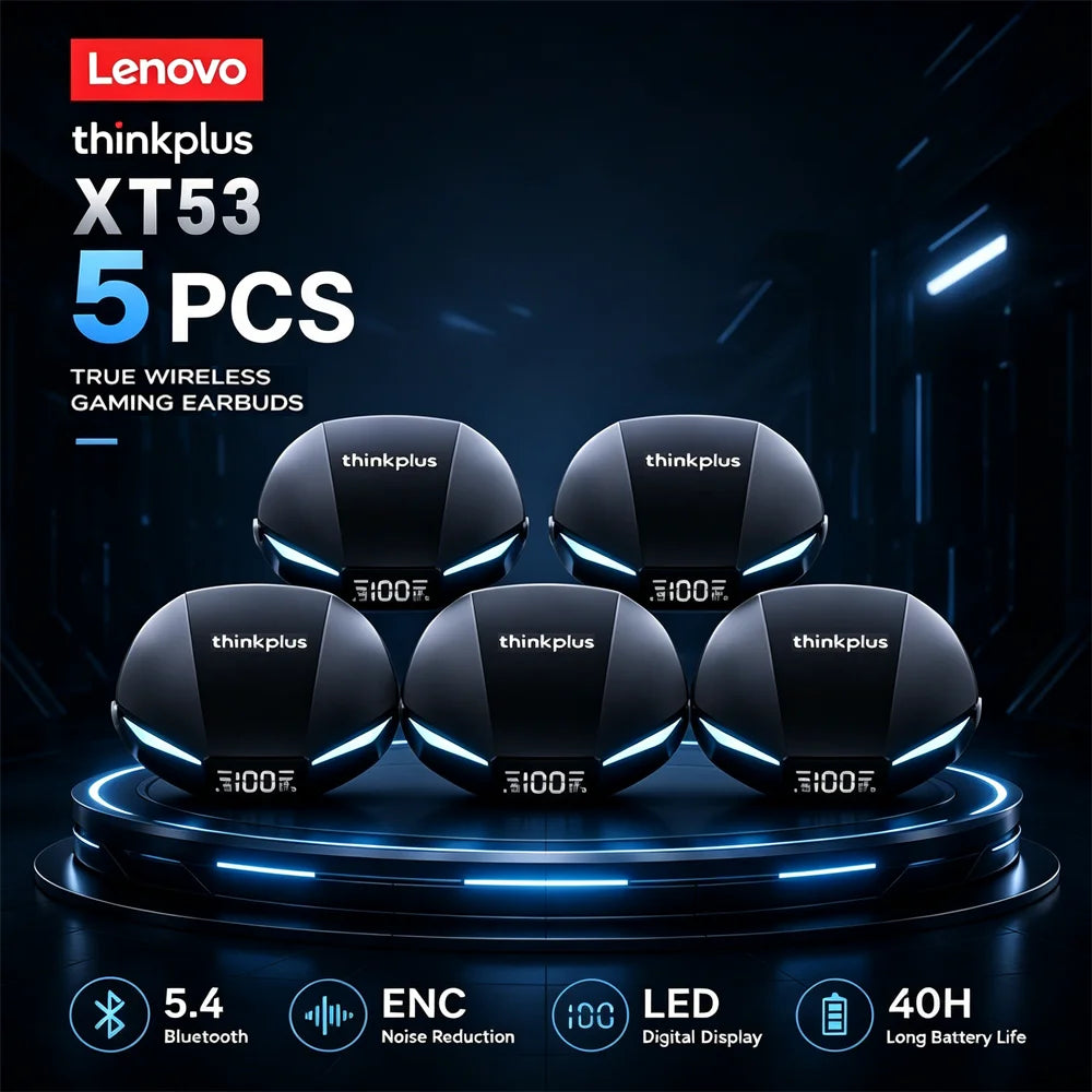 Lenovo XT53 Wireless Bluetooth 5.3 Earphones Gaming Low Latency Dual Mode Music Earbuds Sports In-Ear Headset With Mic New Gifts