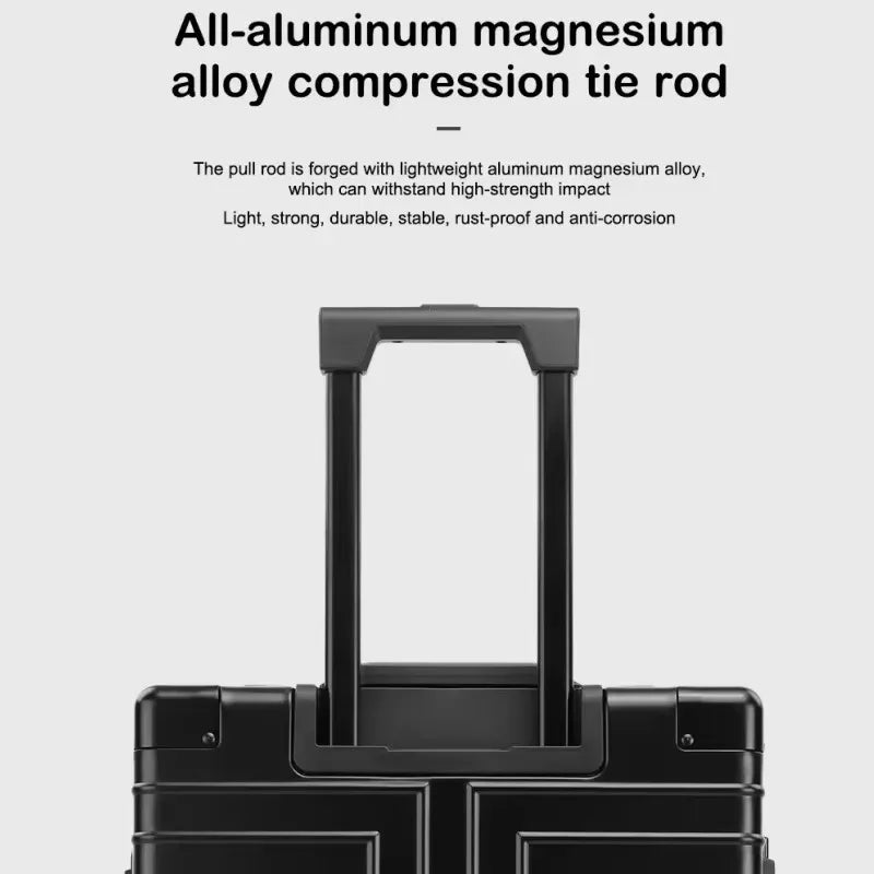 100% Aluminum-magnesium Alloy Travel Suitcase Rolling Luggage 20/24/28 inch Trolley Luggage Carry-On Cabin Suitcase Bag TSA Lock
