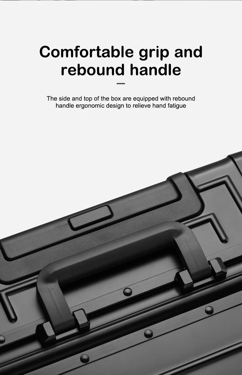 100% Aluminum-magnesium Alloy Travel Suitcase Rolling Luggage 20/24/28 inch Trolley Luggage Carry-On Cabin Suitcase Bag TSA Lock