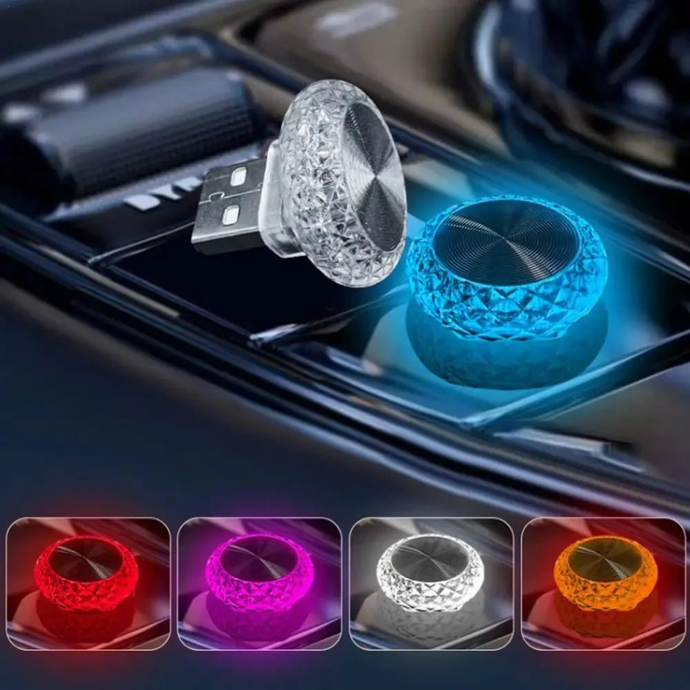 1PC Car USB Ambient Light Mini LED Decorative Atmosphere Lamps For Auto Interior Environment Light Computer Light Plug Play