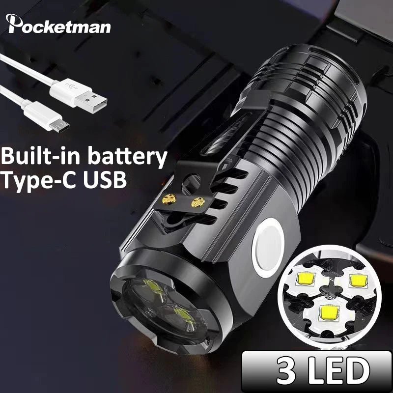 Mini Flashlight High Lumen 3 LED Emergency Light
