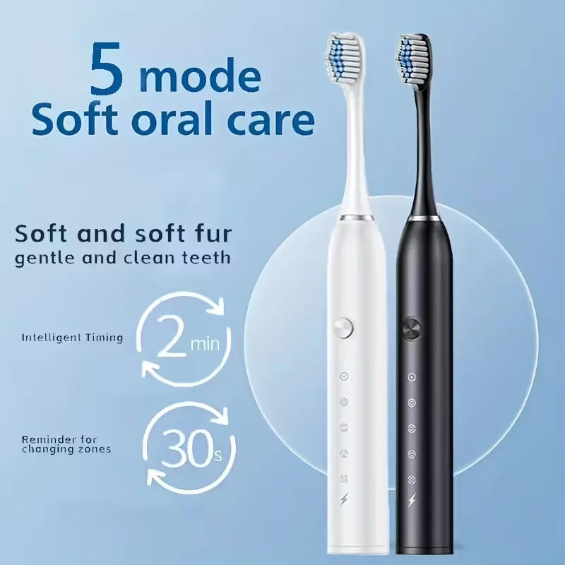 New 2026 Sonic Electric Toothbrush Adult Timer Brush 5 Mode USB Charger Rechargeable Tooth Brushes Replacement Heads Set