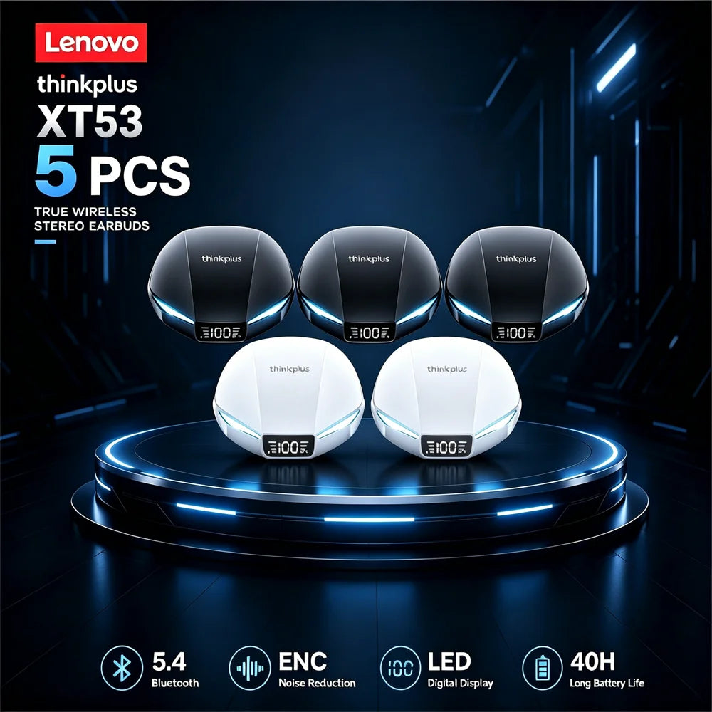 Lenovo XT53 Wireless Bluetooth 5.3 Earphones Gaming Low Latency Dual Mode Music Earbuds Sports In-Ear Headset With Mic New Gifts