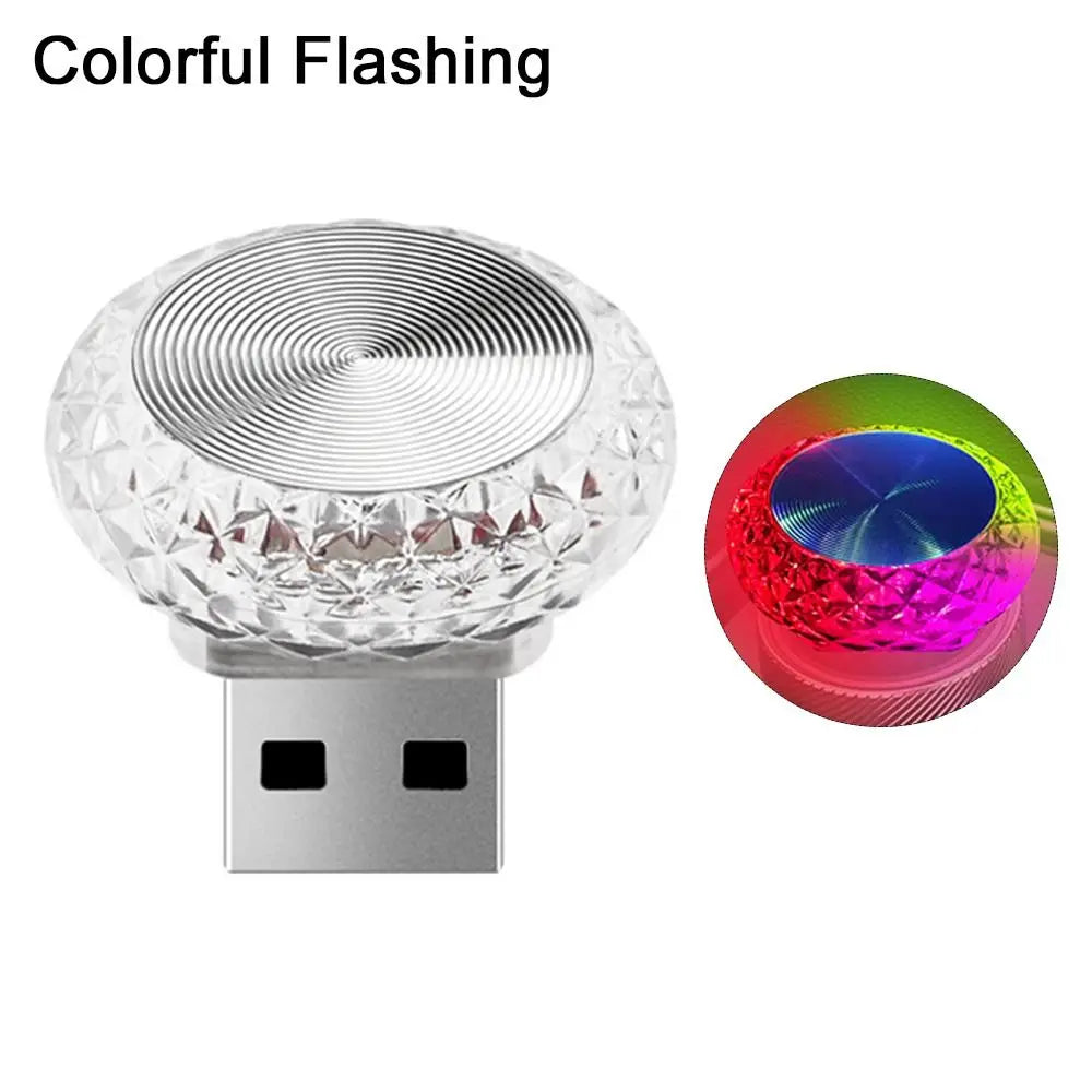 1PC Car USB Ambient Light Mini LED Decorative Atmosphere Lamps For Auto Interior Environment Light Computer Light Plug Play