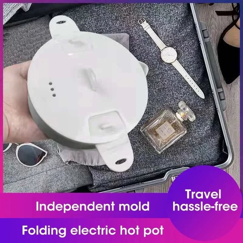 HOMEFISH Foldable Silicone Electric Pot Portable Multi-Purpose Hot Water Boiler for Travel 110/220V Kettle Ideal for Camping