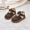 1-8Y Children's Shoes Autumn Winter New Baby Boys Girls Black Cotton Plush Warm Shallow Boots Little Kids Casual Sports Shoes