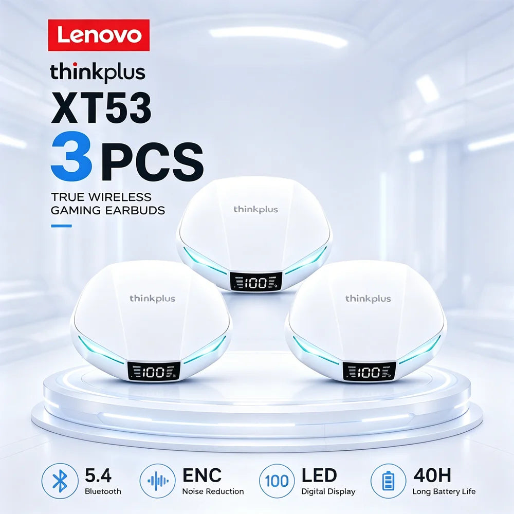 Lenovo XT53 Wireless Bluetooth 5.3 Earphones Gaming Low Latency Dual Mode Music Earbuds Sports In-Ear Headset With Mic New Gifts
