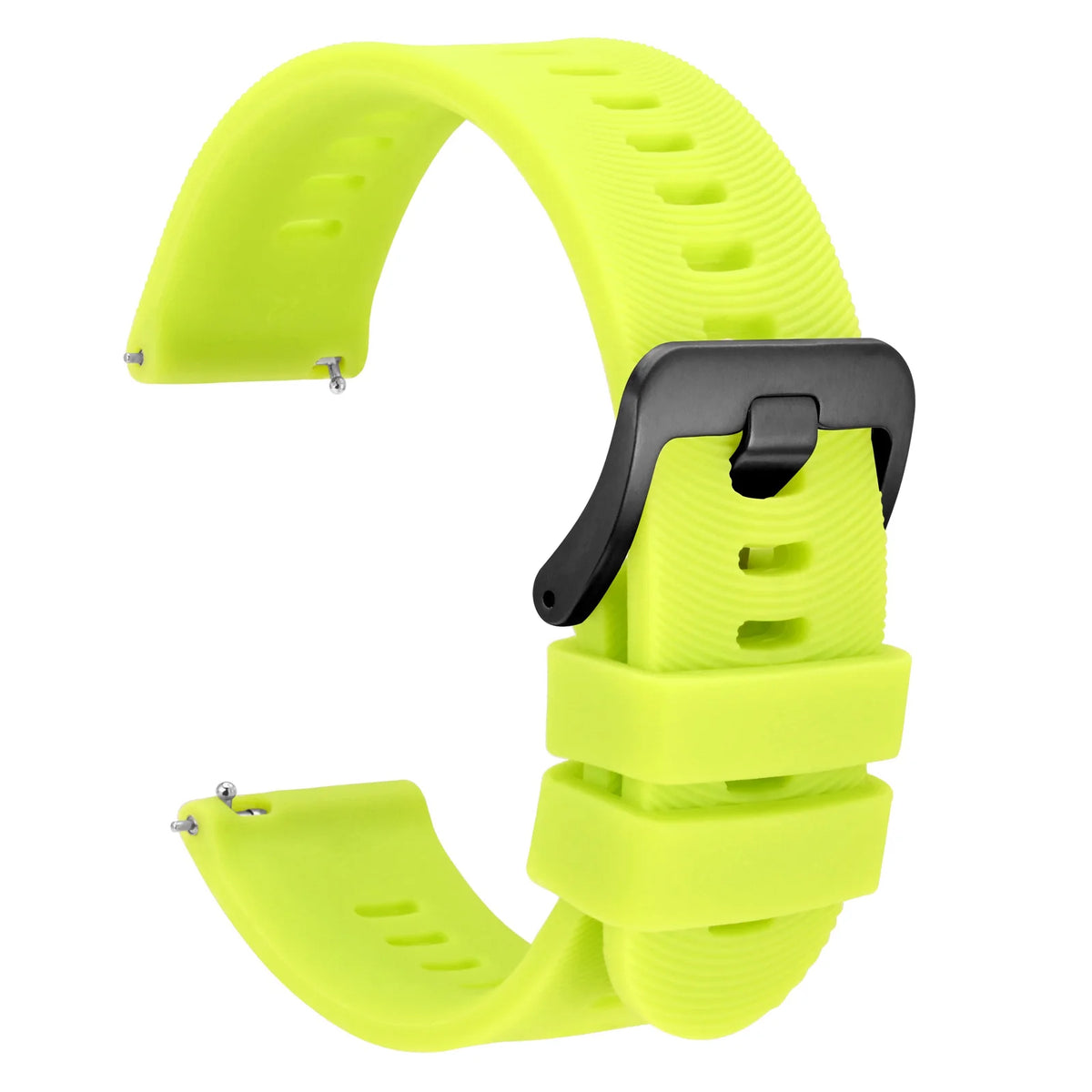 WOCCI Silicone Watch Band with Arch Stripes Texture 18mm 20mm 22mm 24mm 26mm for Men Women Waterproof Soft Sturdy