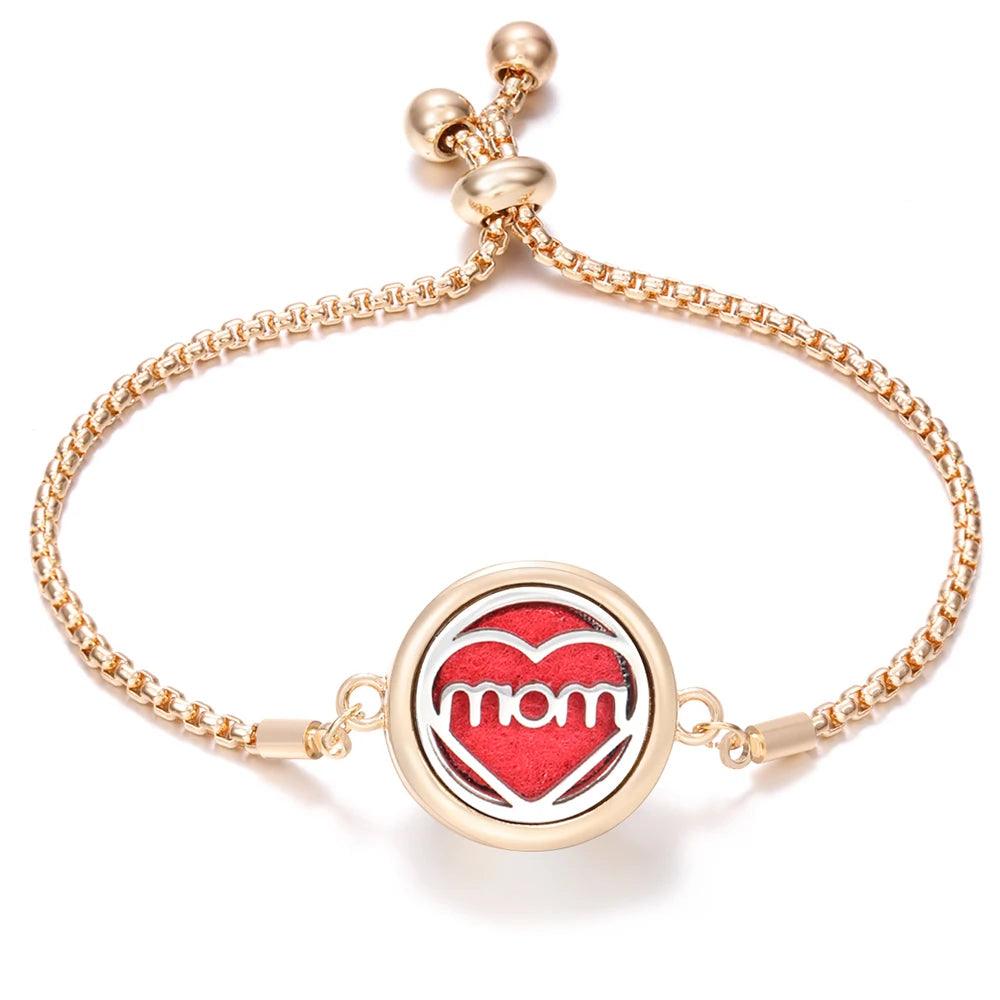 New Trendy Golden Tree of Life Stainless Steel Aromatherapy Bangle Women Essential Oil Diffuser Perfume Lockets Bracelet Jewelry
