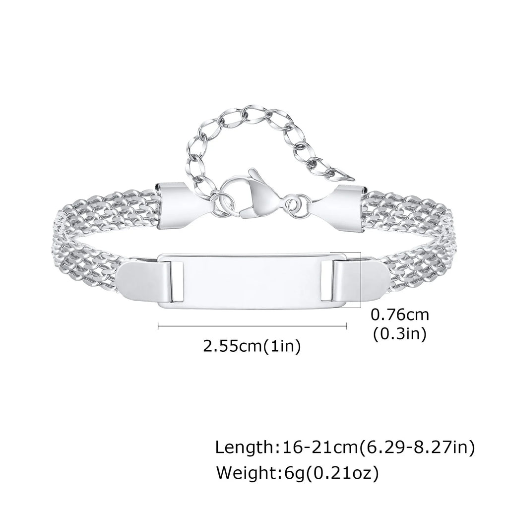 Stainless Steel Children Kids Baby Women Bracelets Hand Chain Blank Bar Adjustable Kid Baby Mom Bracelet Christmas Jewelry Gift