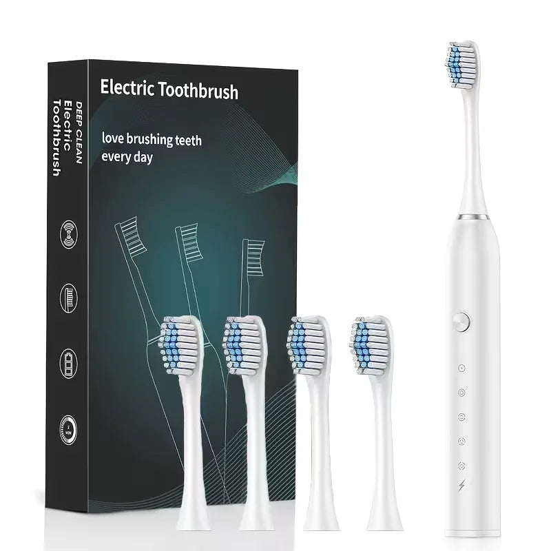 New 2026 Sonic Electric Toothbrush Adult Timer Brush 5 Mode USB Charger Rechargeable Tooth Brushes Replacement Heads Set