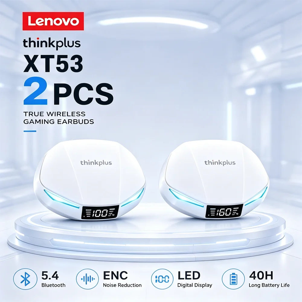 Lenovo XT53 Wireless Bluetooth 5.3 Earphones Gaming Low Latency Dual Mode Music Earbuds Sports In-Ear Headset With Mic New Gifts