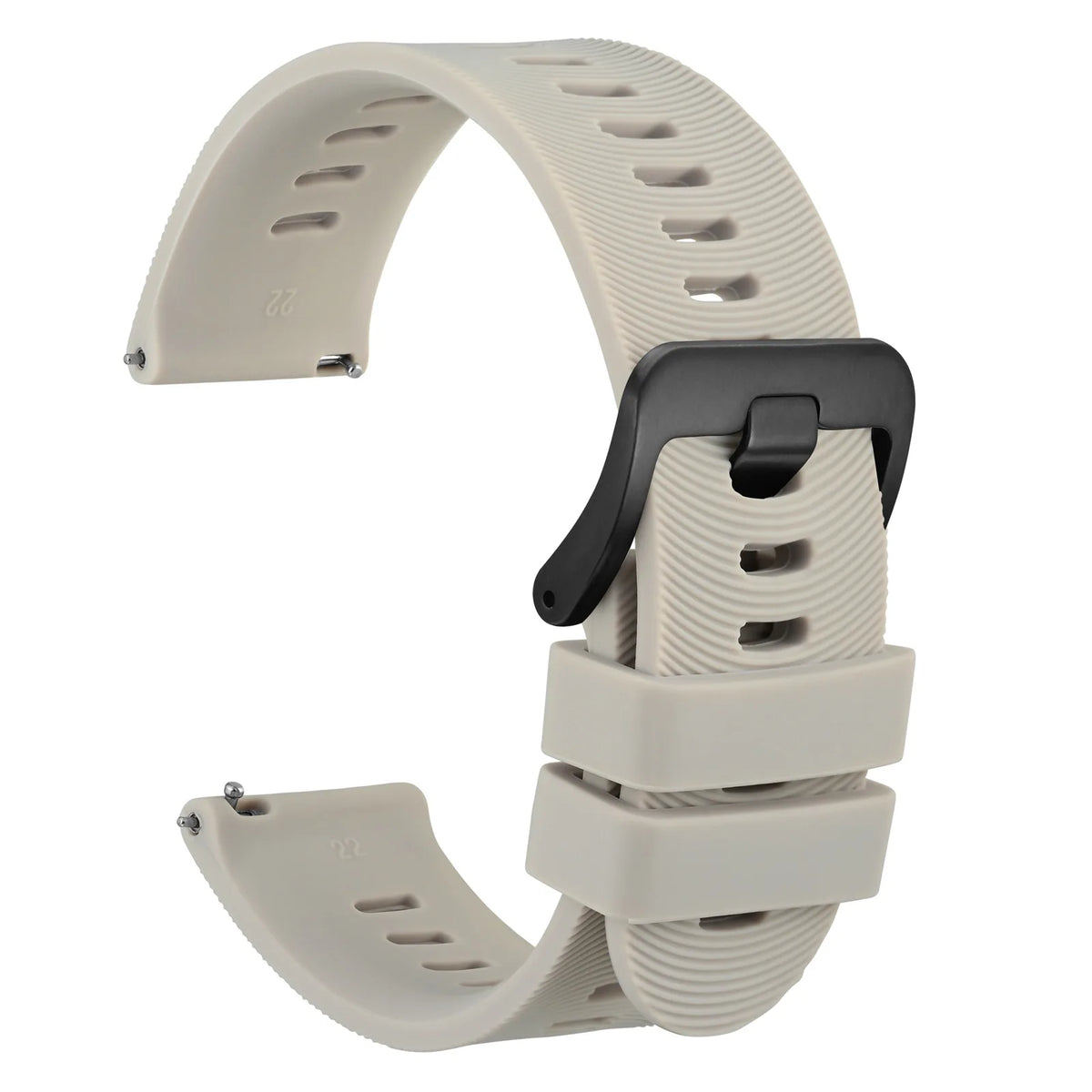 WOCCI Silicone Watch Band with Arch Stripes Texture 18mm 20mm 22mm 24mm 26mm for Men Women Waterproof Soft Sturdy