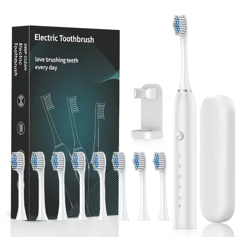 New 2026 Sonic Electric Toothbrush Adult Timer Brush 5 Mode USB Charger Rechargeable Tooth Brushes Replacement Heads Set